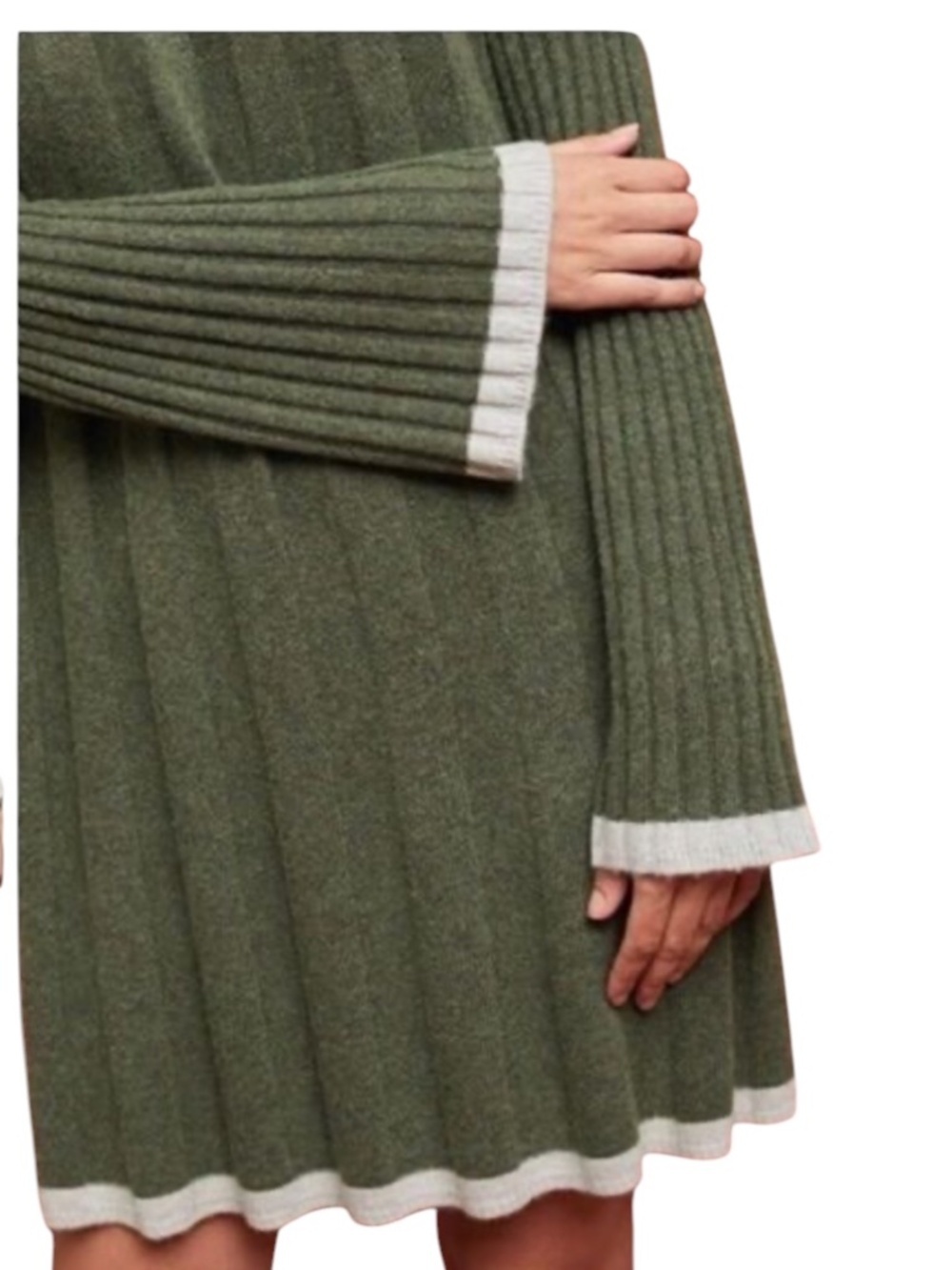 Anthropologie Arsenau Sweater Dress Wool Blend Sz XS Bell Sleeves Pullover Style - Picture 2 of 13